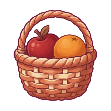 A wicker fruit basket